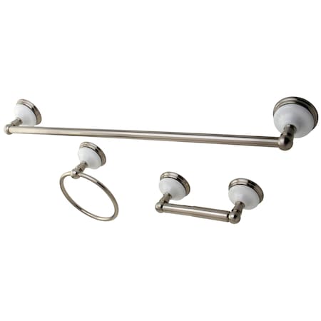 Kingston Brass Victorian 3-Piece Bathroom Hardware, Brushed Nickel BAK111148SN